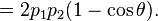 = 2 p_1p_2(1 - \cos\theta). \,